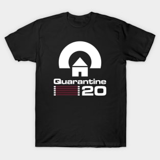 Quarantine video games console parody - white and red - 80s font meme parody T-Shirt